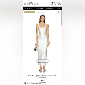 Women’s Superdown Perry Bandage Maxi Dress in Silver Metallic